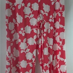 Tommy Hilfiger Coral Pink Floral Midi Skirt
